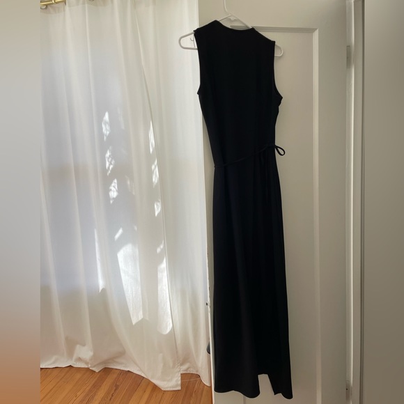 American Apparel Julliard Crepe Wrap Dress Black S - Picture 3 of 4
